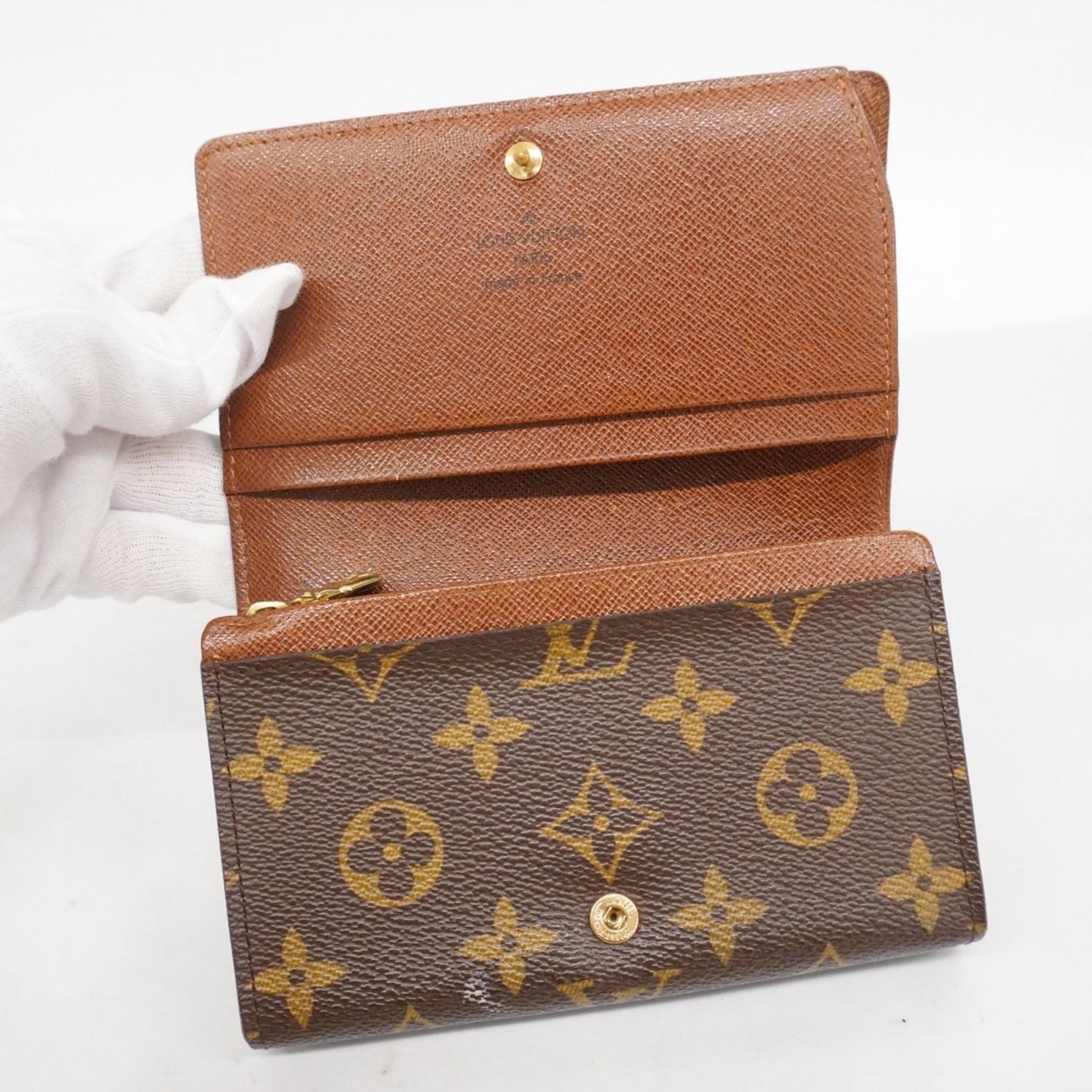Louis Vuitton Monogram Porte Monnaie-Vieux-Tresor Wallet M61730 Brown