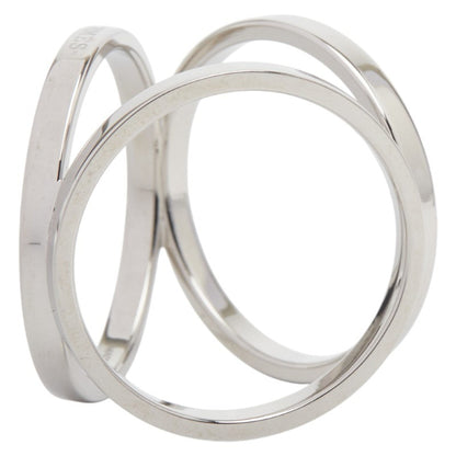 Hermes Trio Scarf Muffler Ring Silver Metal