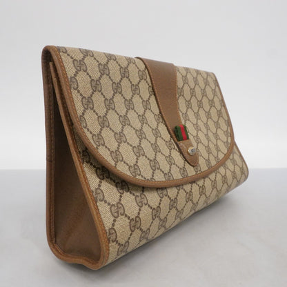 Gucci Gg Supreme Sherry Line Clutch Bag 89 01 031 Brown