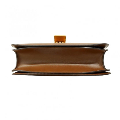 Celine Classic Box Leather Shoulder Bag Brown