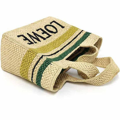 Loewe Loewe Font Tote Small Raffia Stripe Shoulder Bag