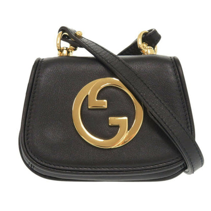 Like New Gucci Blondie 698635 Leather Black Shoulder Bag Pouch 1336Gucci