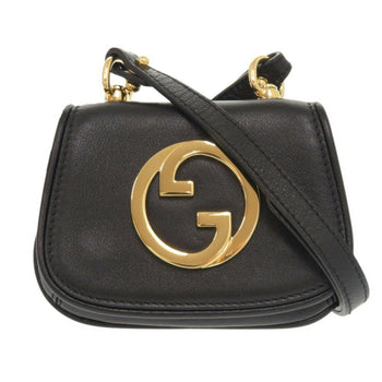 Like New Gucci Blondie 698635 Leather Black Shoulder Bag Pouch 1336Gucci