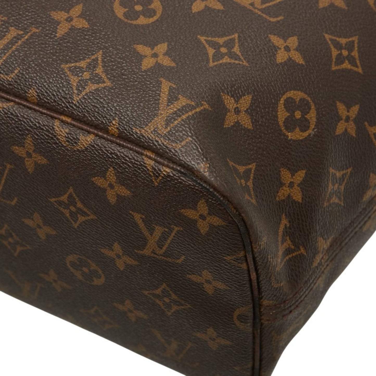 Louis Vuitton Monogram Neverfull Mm Shoulder Bag Tote M40156 Brown Leather