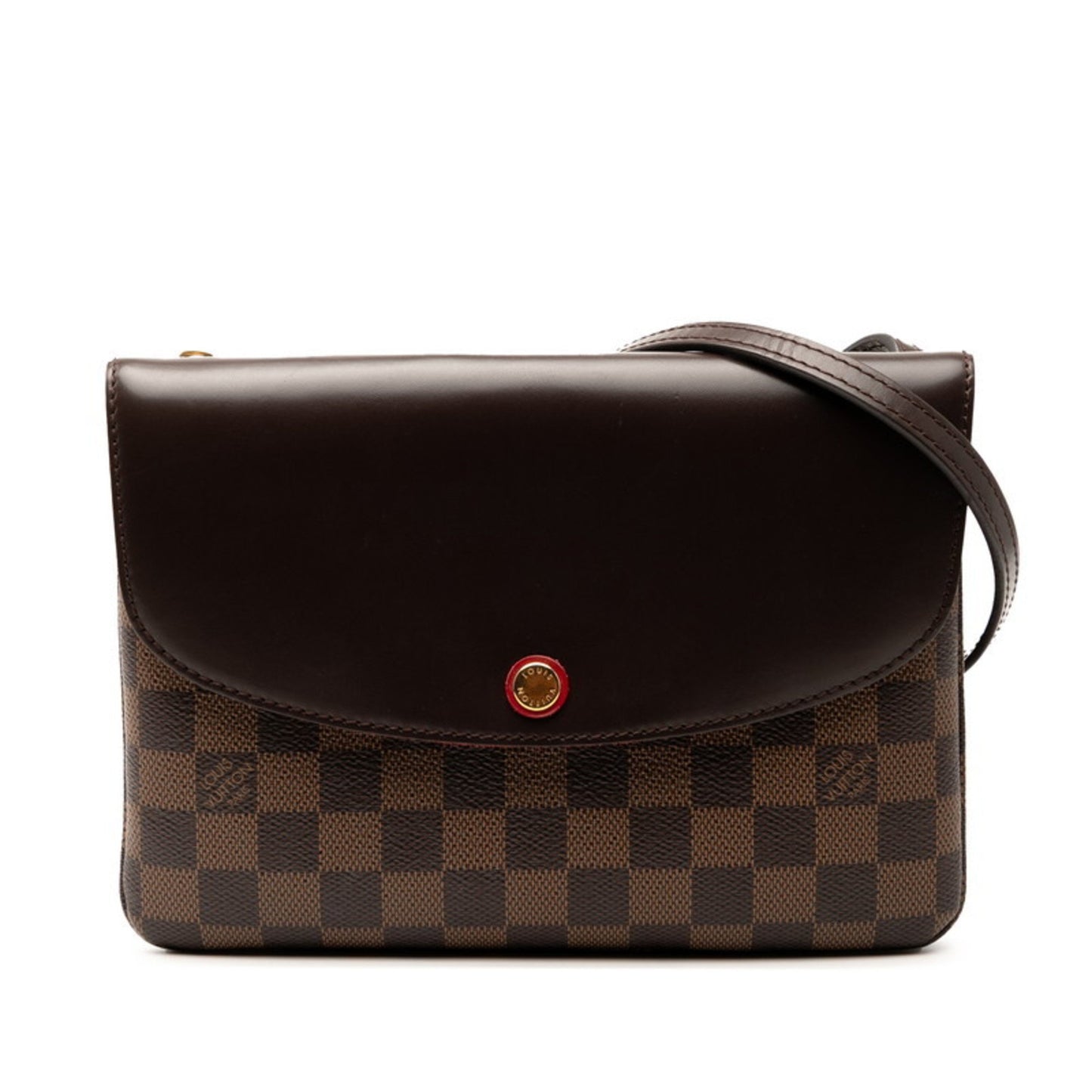 Louis Vuitton Damier Twice Shoulder Bag N48259 Brown Leather