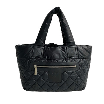 Chanel Coco Cocoon Mark Nylon Handbag Mini Tote Bag Black 22798