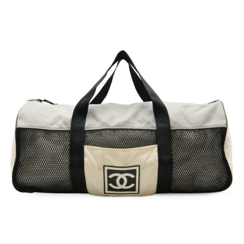 Chanel Chanel Sports Line Boston Bag Travel Shoulder Nylon Gray Black White