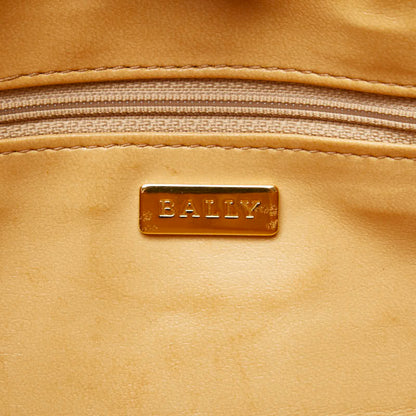 Bally Logo Handbag In Brown Leather