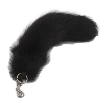 Celine Fox Tail Fox Tail Keychain Fur Black Key Ring Bag Charm R2219123007166