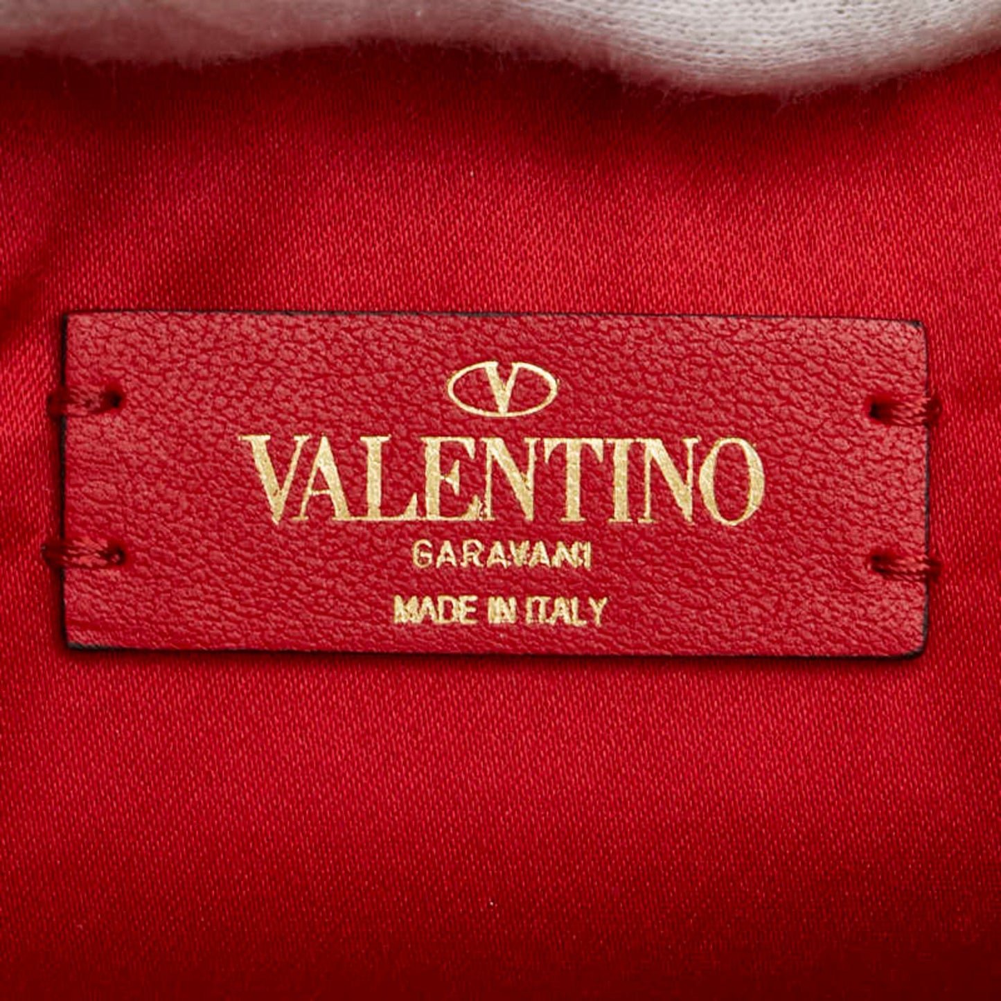 Valentino Garavani V-Ring Clutch Bag In Red Leather