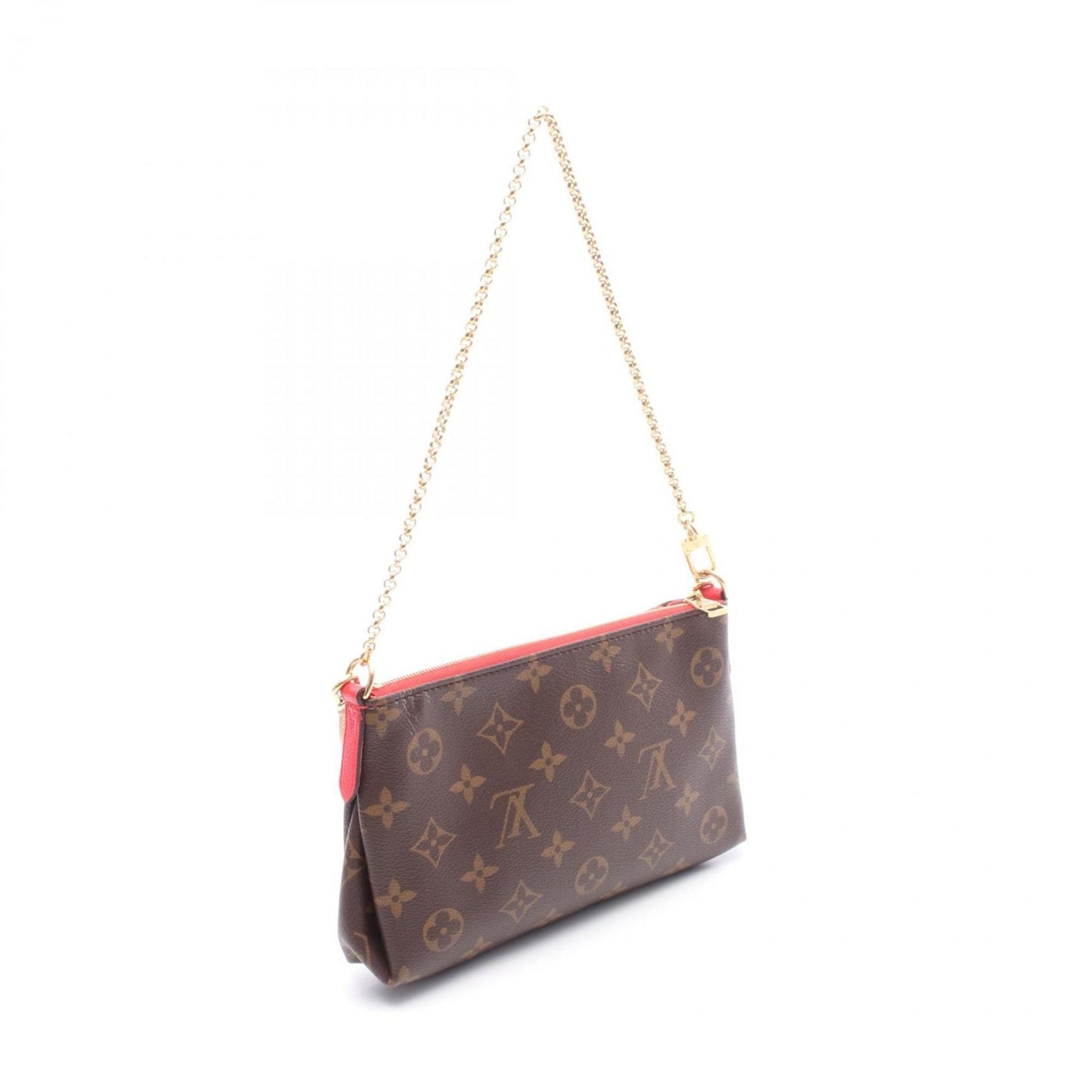 Louis Vuitton Pallas Clutch Monogram Poppy Petal Handbag Coated Canvas Leather