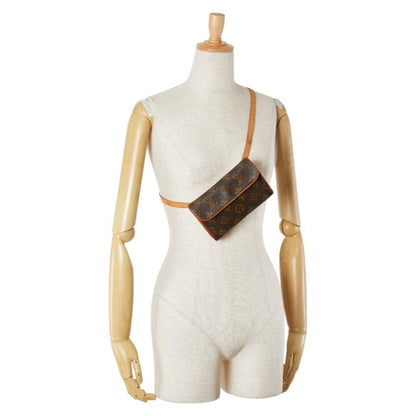 Louis Vuitton Monogram Pochette Florentine Body Bag Waist Shoulder M51855 Brown Pvc Leather
