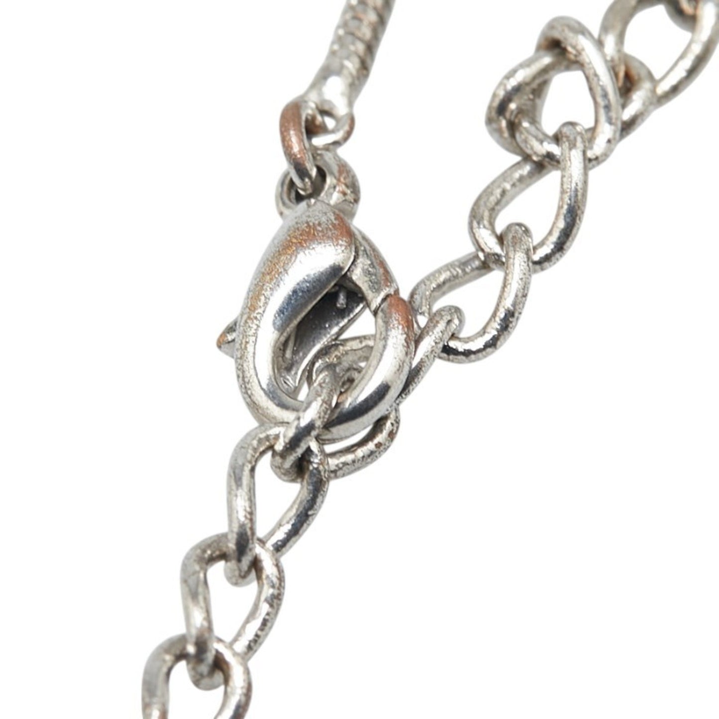 Christian Dior Dior Heart Cd Logo Necklace In Silver Metal