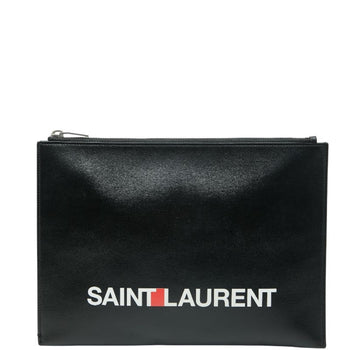 Saint Laurent Logo Clutch Bag/Second Bag In Black