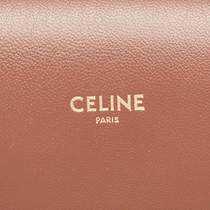 Celine Crossbody Shoulder Pouch Sunglasses Case Brown Leather