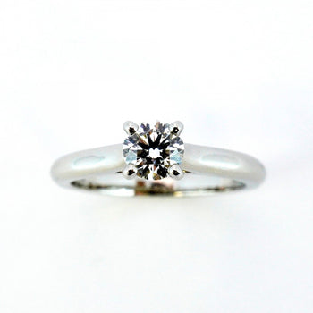 Cartier Solitaire Ring 1Pd Pt950 Platinum Diamond 0.34Ct #46