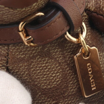 Coach Signature Bear Bag Charm 77676 Brown Pvc Leather Shearling Keychain Key Ring