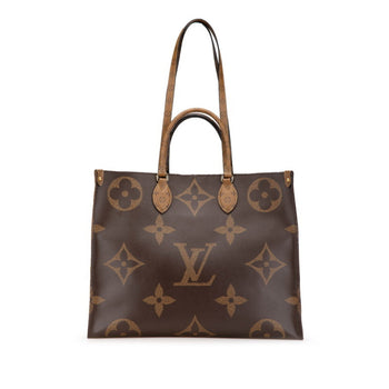 Louis Vuitton Monogram Giant Reverse On The Go Gm Handbag Shoulder Bag M45320 Brown Pvc Leather