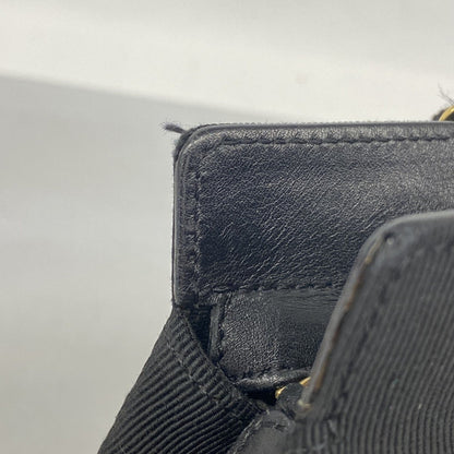 Salvatore Ferragamo Vara Nylon Canvas Handbag In Black