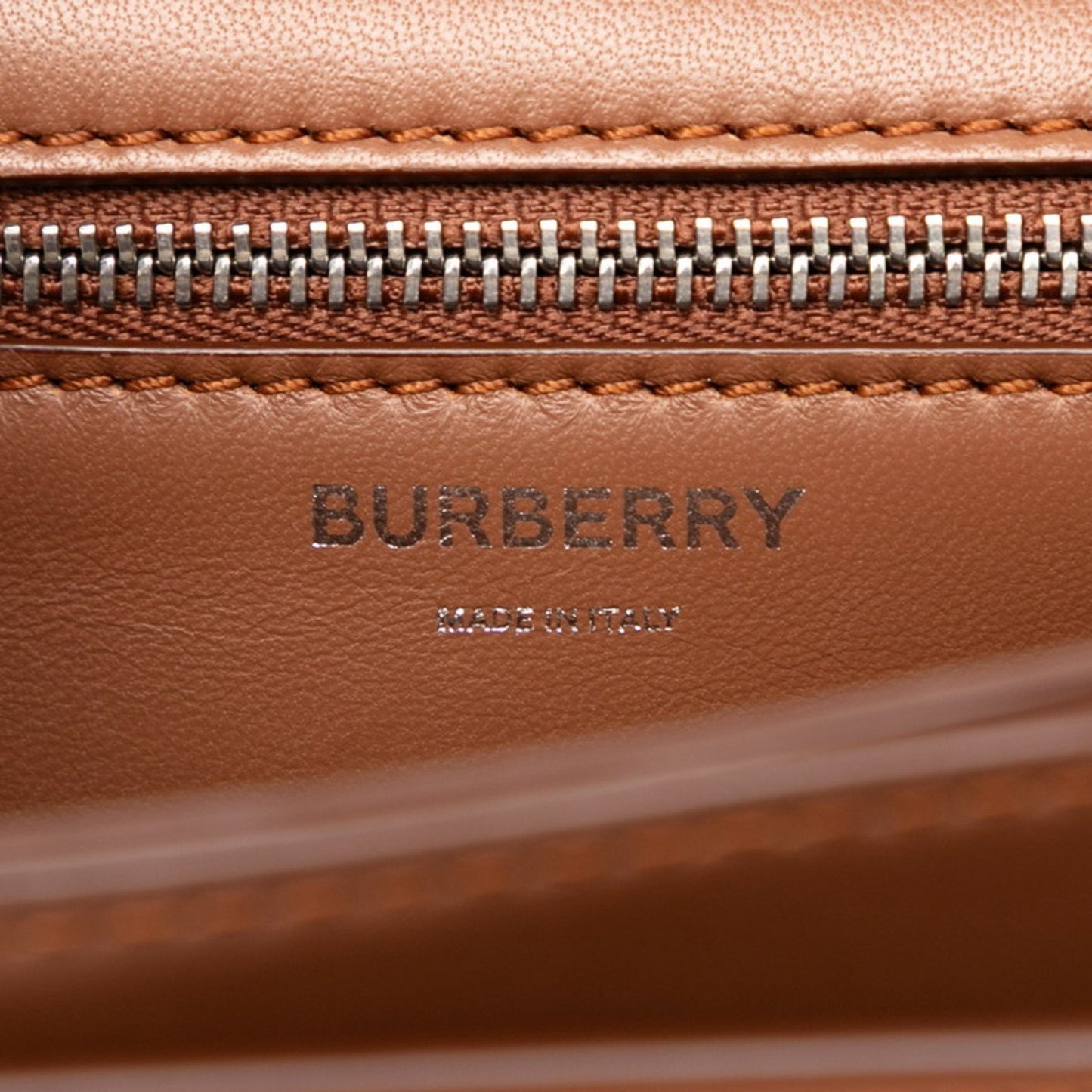 Burberry Tb Logo Shoulder Bag In Brown Leather