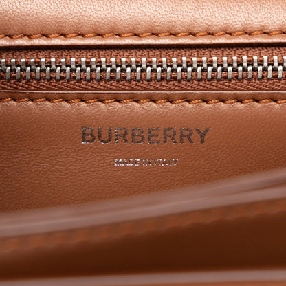 Burberry Tb Logo Shoulder Bag In Brown Leather