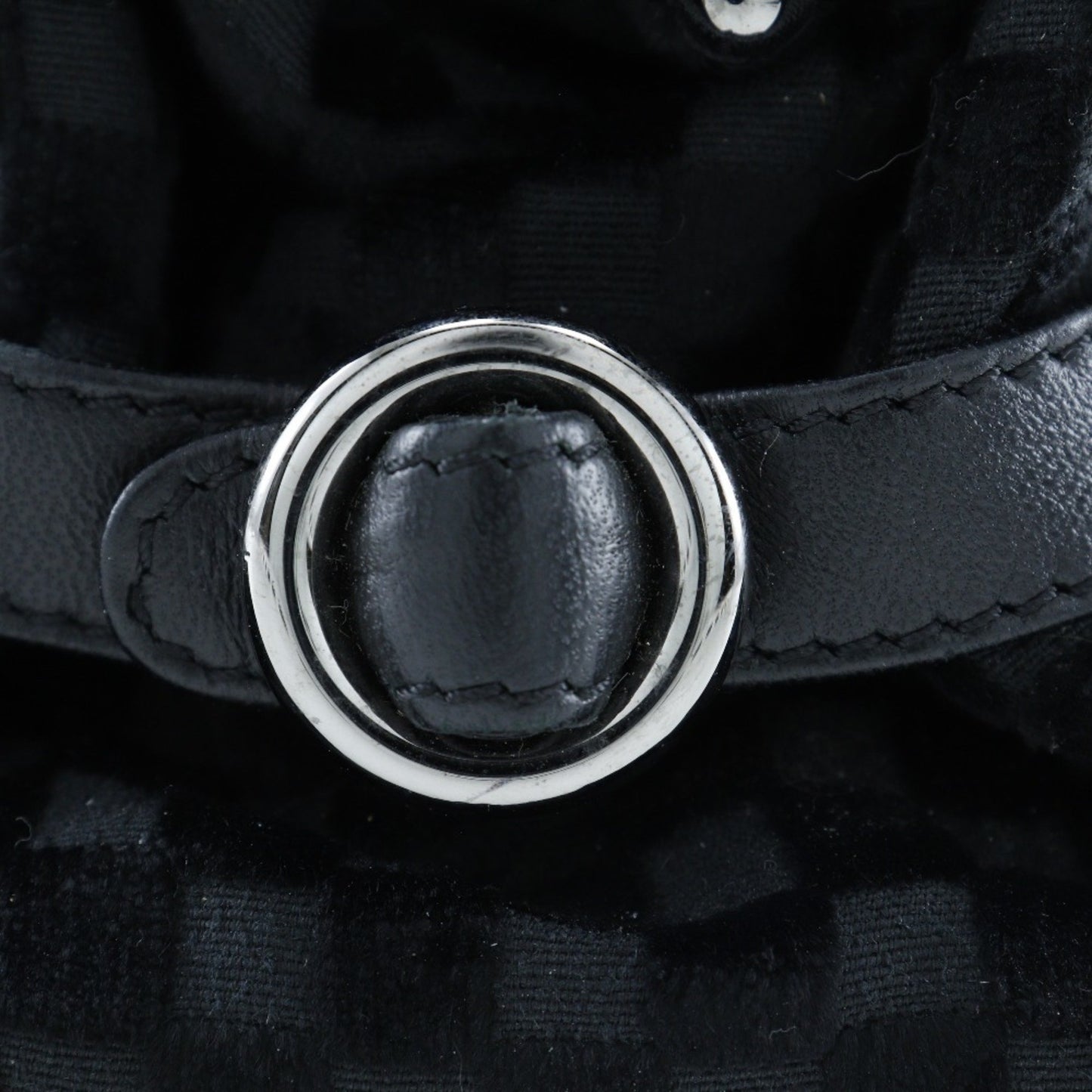 Chanel Chain Shoulder Bag Coco Mark A33096 Velour Black 2Way Chainshoulder