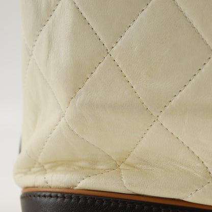 Chanel Matelasse Tote Bag Coco Charm Calfskin 2007 Ivory A5