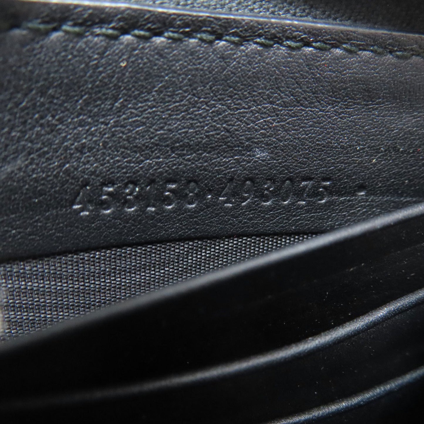 Gucci 453158 Nimfair Round Zipper Bamboo Long Wallet In Calfskin