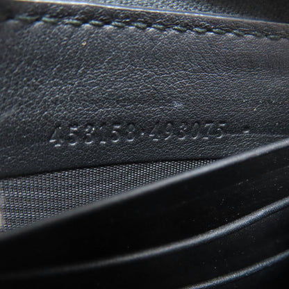 Gucci 453158 Nimfair Round Zipper Bamboo Long Wallet In Calfskin