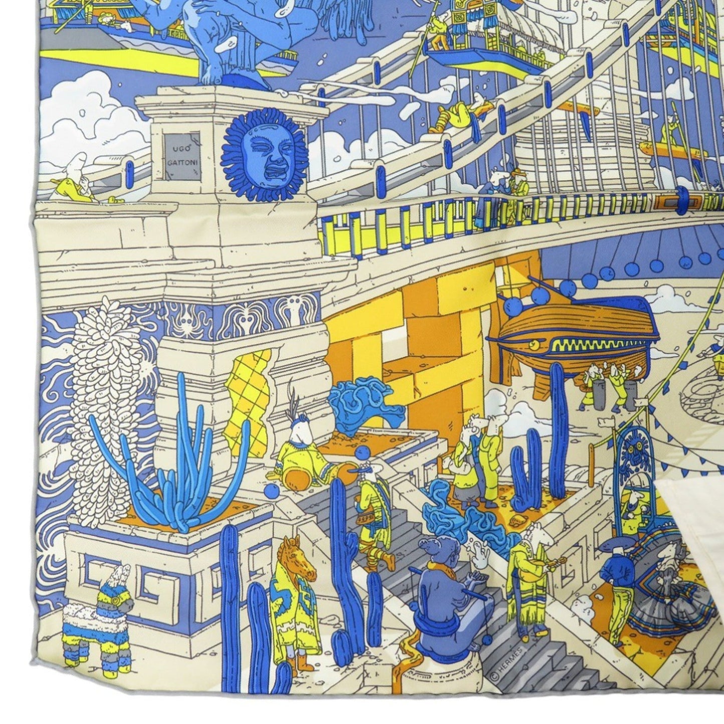 Like New Herms Carr 90 "The Legend Of The Winged Horse" La Legende Du Cheval A Plumes Twill