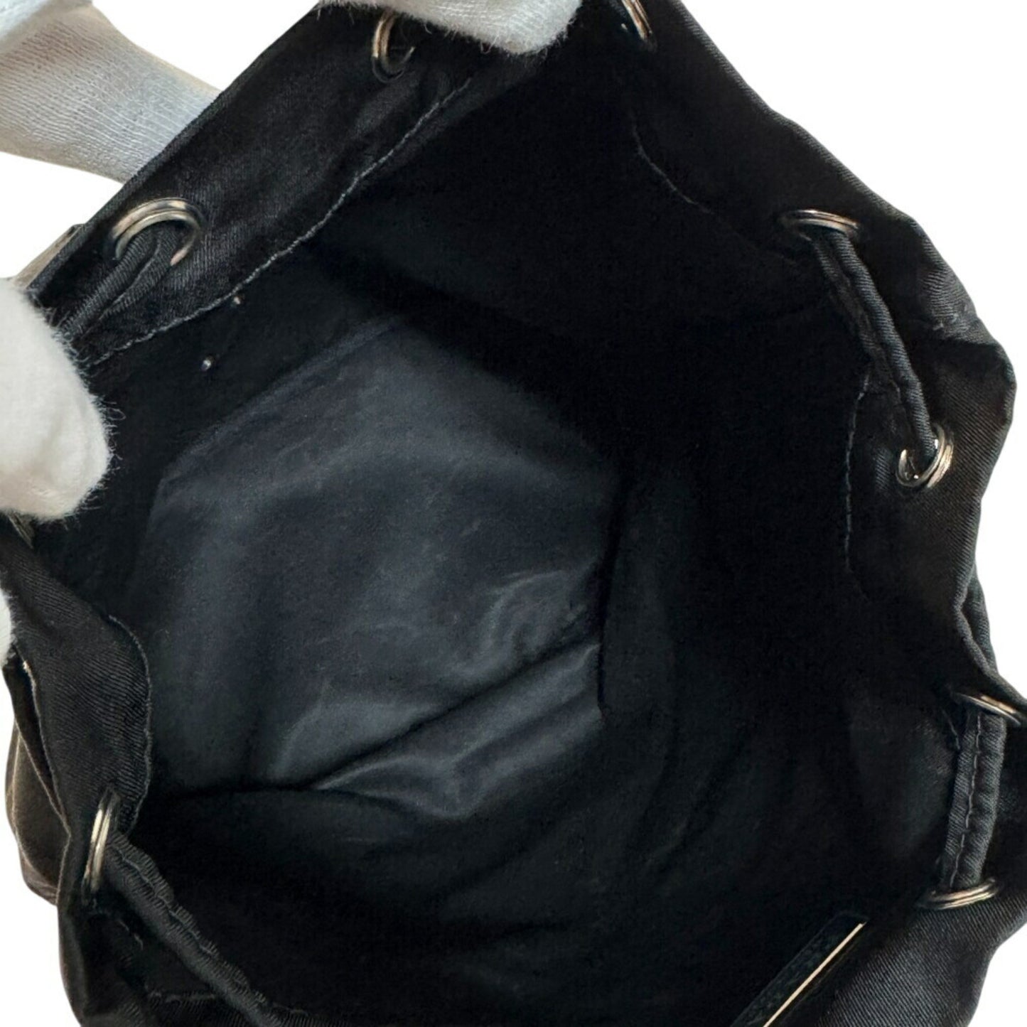 Prada 1Na369 Handbag Triangle Plate Pouch Black