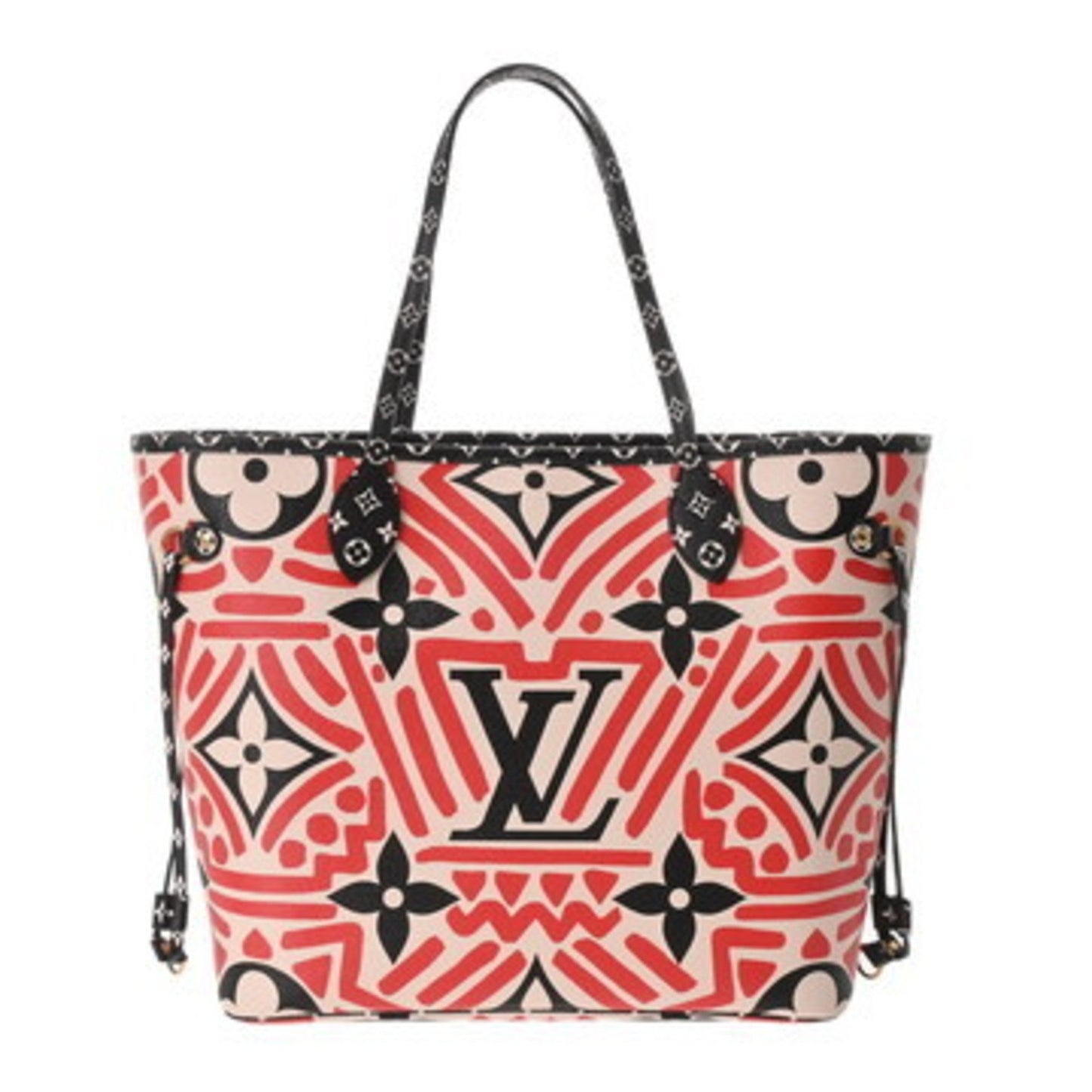 Louis Vuitton Monogram Crafty Neverfull Mm Creme/Rouge M56583 Women'S Canvas Tote Bag