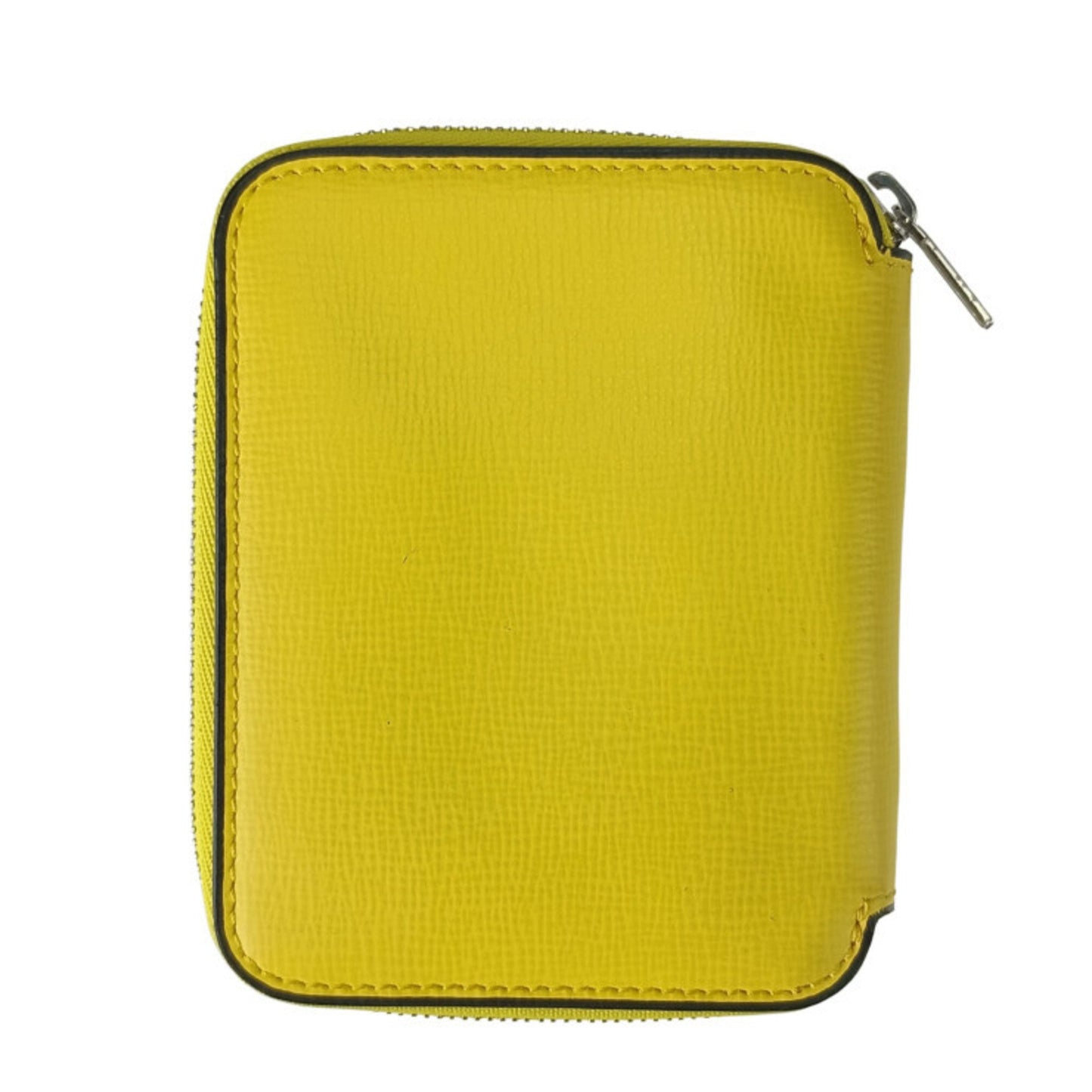 Valextra Zip-Around Card Holder V8L34 In Yellow Grained Calfskin For Men And Women