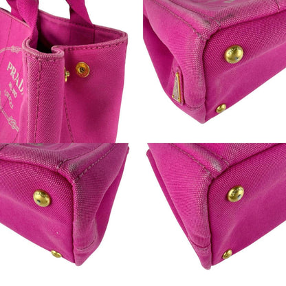 Prada Canapa Canvas Handbag Shoulder Bag Pink