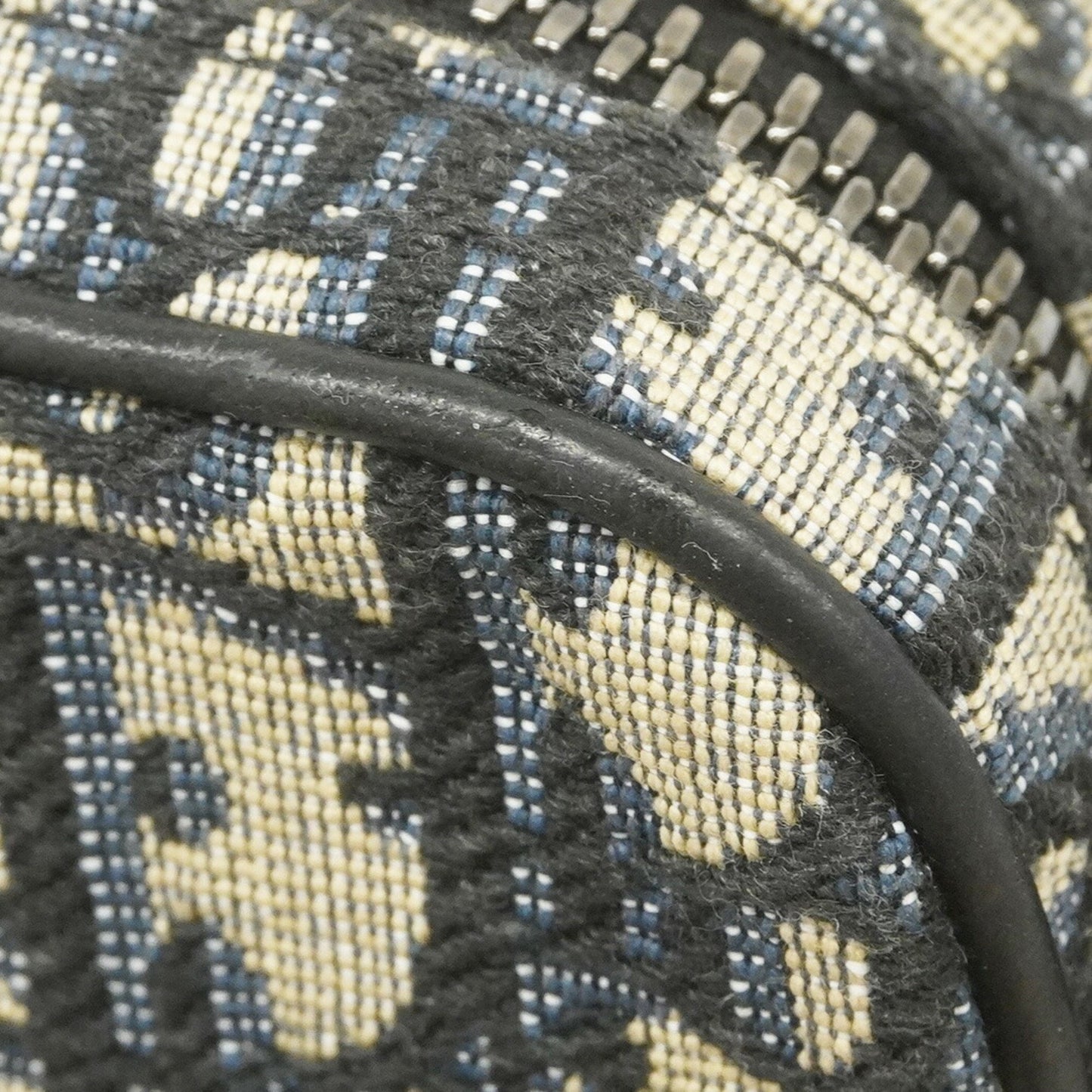 Christian Dior Trotter Saddle Canvas Shoulder Bag In Navy