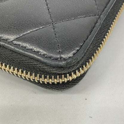 Chanel Matelasse Long Wallet In Black Lambskin