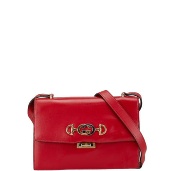 Gucci Zumi Shoulder Bag 576388 Red Leather