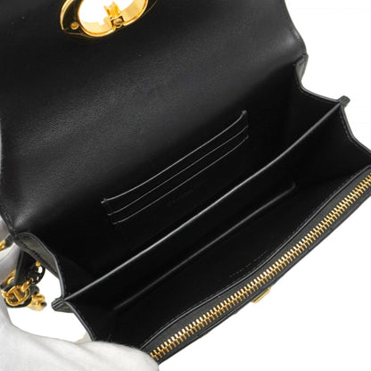 Christian Dior Cannage Miska 12 Shoulder Bag In Black Leather