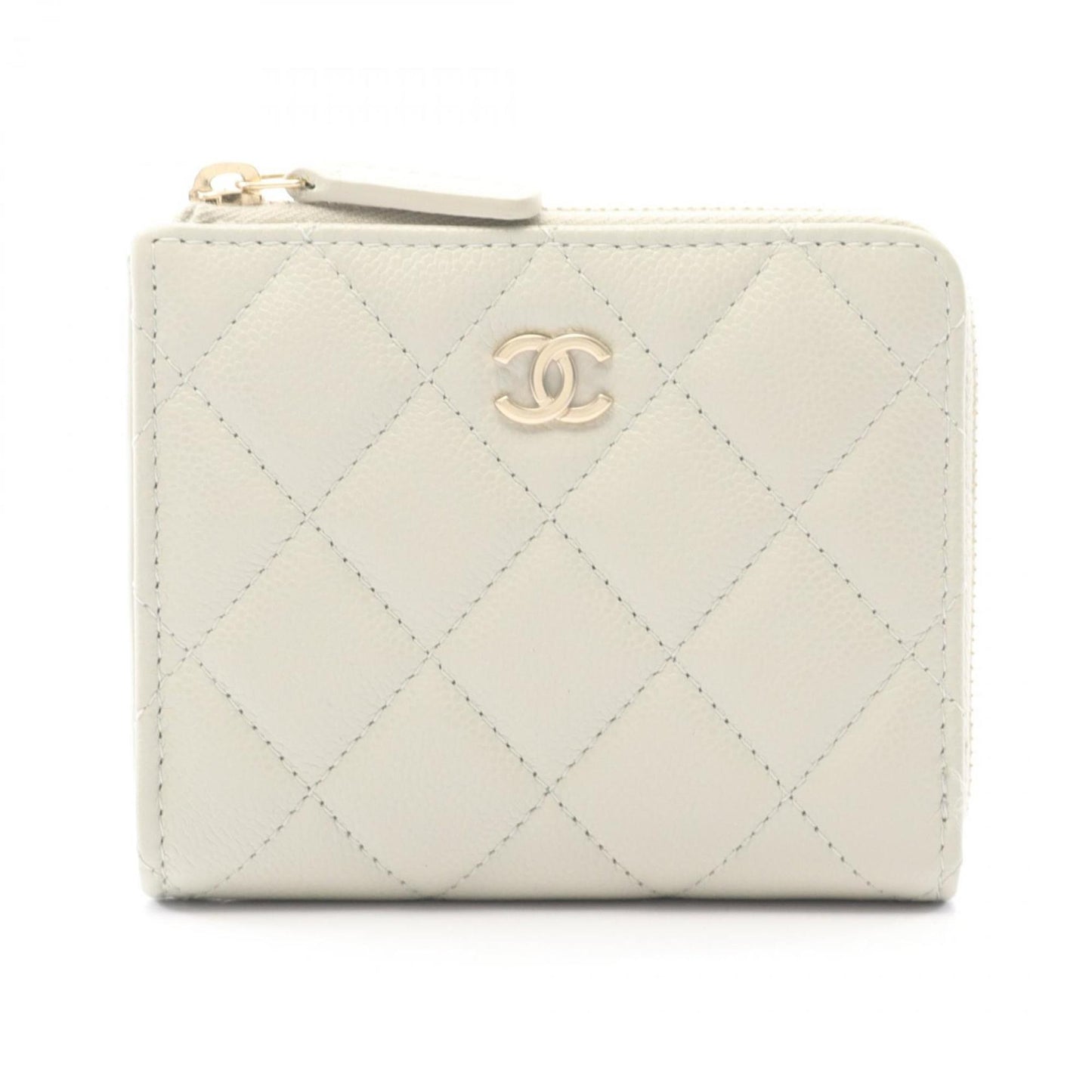 Chanel Matelasse Round Wallet In Grained Calfskin Leather