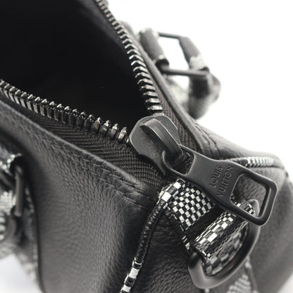 Louis Vuitton City Keepall Xs Handbag Leather Coated Canvas Damier Distorted