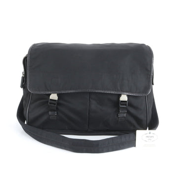 Prada Tessuto Nylon Leather Shoulder Bag With Triangle Logo (V165) - Men'S