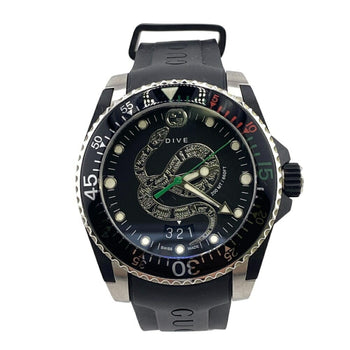 Gucci Dive 136.3 Snake Black Dial 3 Hand Date Watch Analog Digital