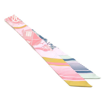 Hermes Hermes Scarf Twilly Silk Pink Multicolor