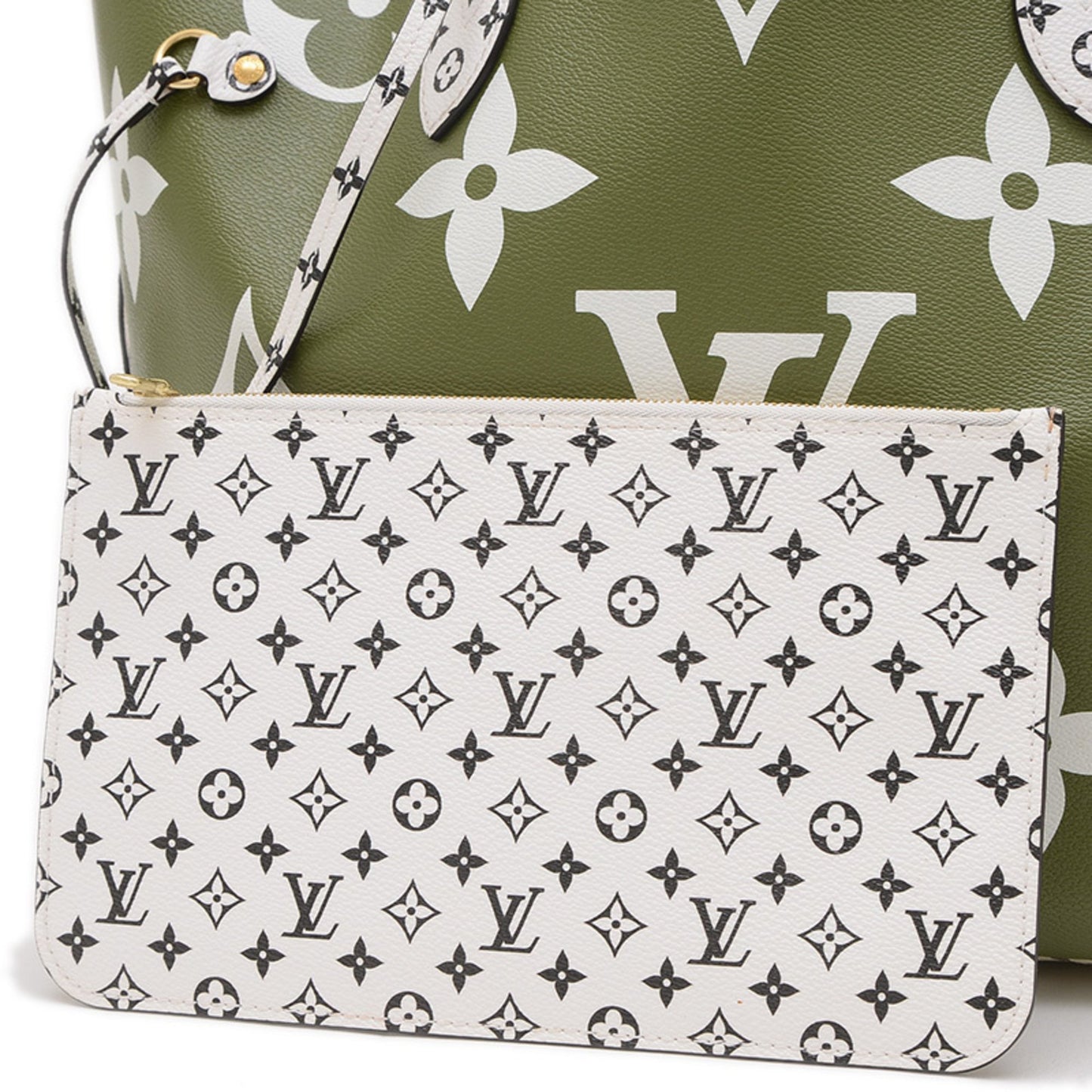 Louis Vuitton Monogram Giant Neverfull Mm Tote Bag Khaki M44568
