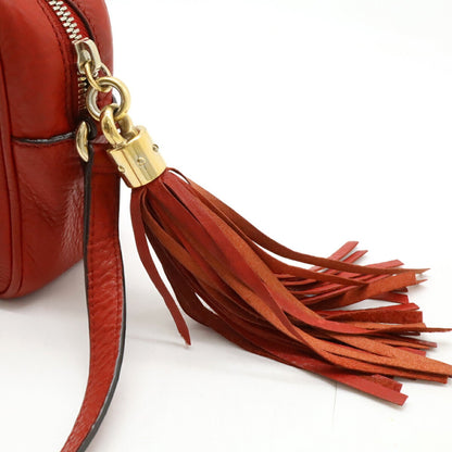 Gucci Soho Small Disco Tassel Shoulder Bag/Pochette In Red Leather