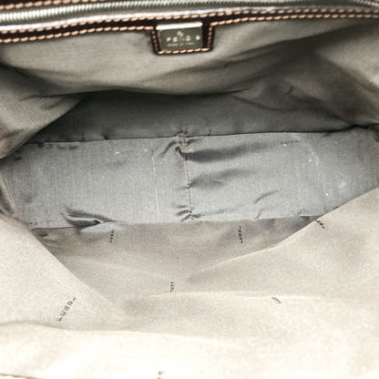 Fendi Tote Bag Shoulder Zucca Nylon Canvas Leather Brown