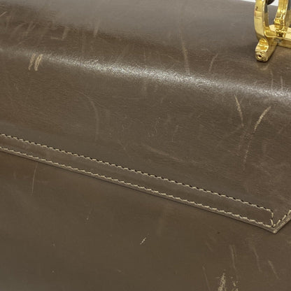 Salvatore Ferragamo Gancini Leather Handbag Brown