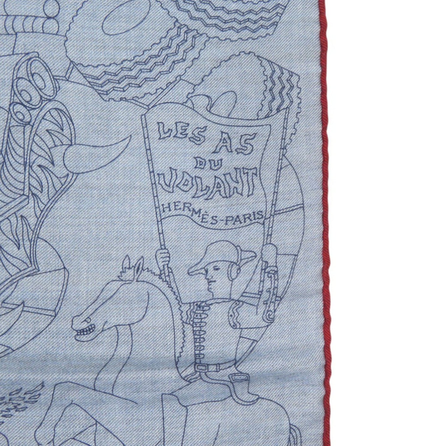 Unused Herms Carr H100 Les As Du Volant Scarf