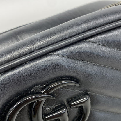 Gucci Gg Marmont Shoulder Bag 447632 Leather Black