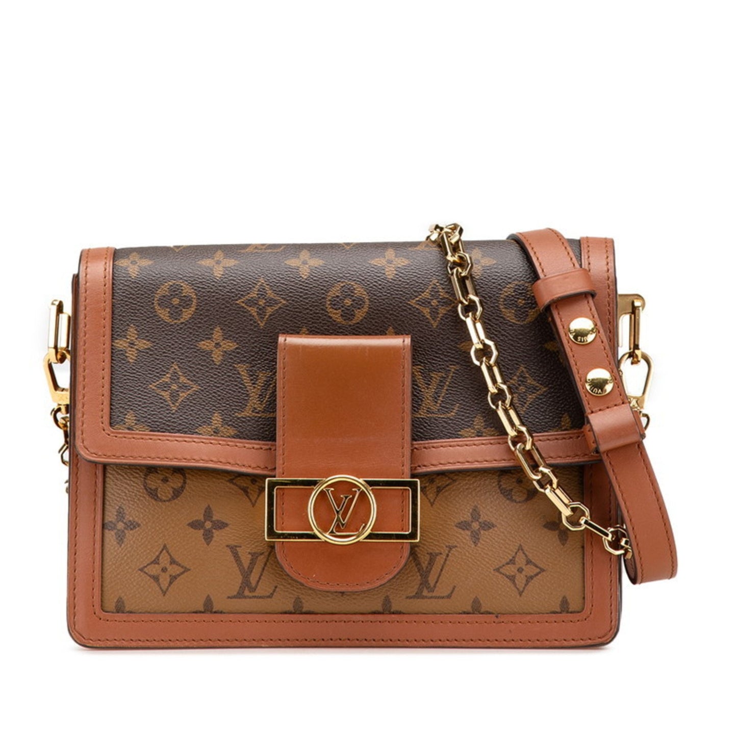 Louis Vuitton Monogram Reverse Dauphine Mm Shoulder Bag/Handbag 2-Way M45958 Brown Leather